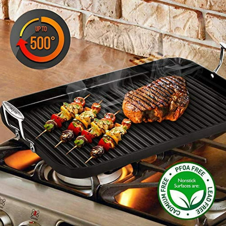 Ceramic Double Ear Baking Pan For Stove Top, Lighter Than Cast Iron Skillet  Pancake Griddle, Nonstick Kitchen Stove Top Grill - Temu