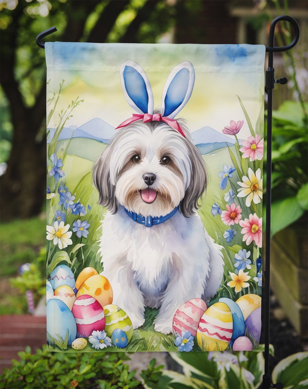 Havanese Easter Egg Hunt Garden Flag 11.25 in x 15.5 in