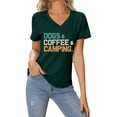thumbnail image 1 of TSADFHJI Hauts d'Hiver pour Femmes T-Shirt Décontracté Imprimé Cœur de la Saint-Valentin Col Rond Manches Courtes m Vert Foncé, 1 of 4