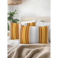 thumbnail image 3 of Outdoor Pillows Waterproof, Orange Stripes Bedding Throw Pillows with Insert for Couch Sofa Bed, Modern Farmhouse Simple Vertical Lines 12x20 Inch Pillowcases Decorative Patio Pillow Set of 2, 3 of 8