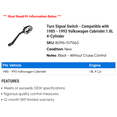 thumbnail image 2 of Turn Signal Switch - Compatible with 1985 - 1993 Volkswagen Cabriolet 1.8L 4-Cylinder 1986 1987 1988 1989 1990 1991 1992, 2 of 2