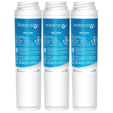 Waterdrop GSWF NSF 42&372 Certified Replacement for GE® GSWF Smart Water 238C2334P001, GSWFDS, 100749-C, Kenmore 46-9914, 469914, 9914 Refrigerator Water Filter, 3 Pack