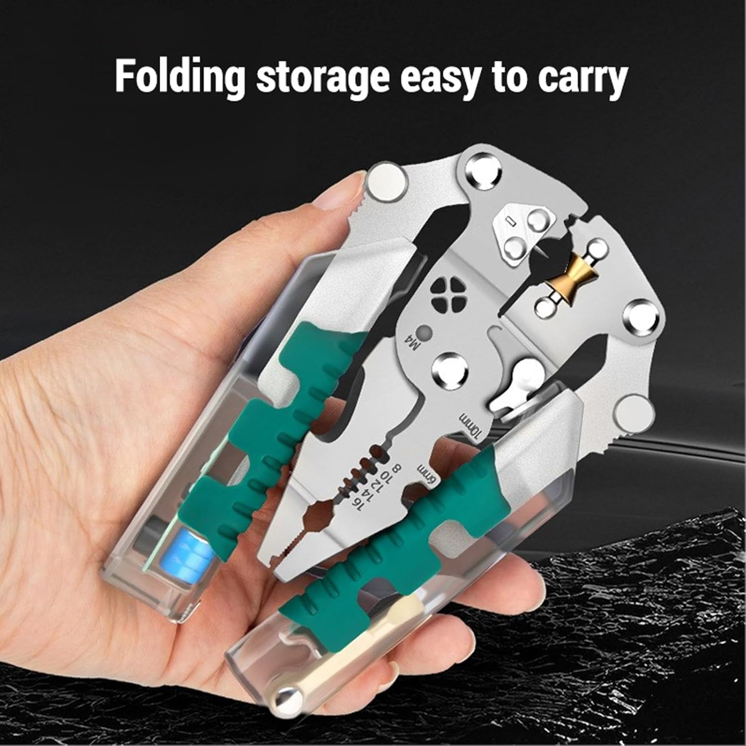 Electrical Pliers, 2026 Upgrade Folding Stylus Screwdriver Wire Stripper, 18 In 1 Foldable Ｗire Stripper, Built-In Voltage Tester Screwdriver for Cutting And Pulling Wires Cable (3*PCS)