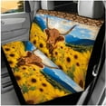 thumbnail image 3 of Binienty Highland Cow Print Car Seat Covers Full Set with Armrest Cover Steering Wheel Cover Headrest Covers Seat Belt Pad Removable Aztec Sunflower Car Interior Accessories for Women, Easy Install, 3 of 8