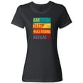 thumbnail image 3 of Inktastic Bull Riding Rodeo Eat Sleep Bull Riding Repeat Women's T-Shirt, 3 of 5