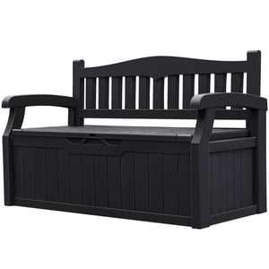Homall 80 Gallon Plastic Storage Bench, Black