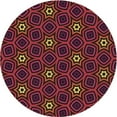 thumbnail image 1 of Ahgly Company Tapis Rond Lavable en Machine Intérieur Transitionnel Rouge Brun, 4 Pieds Rond, 1 of 7
