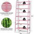 thumbnail image 2 of Ladder Bookshelf, 4-Tier Open Shelf for Living Room Bedroom Office Pink, 2 of 7