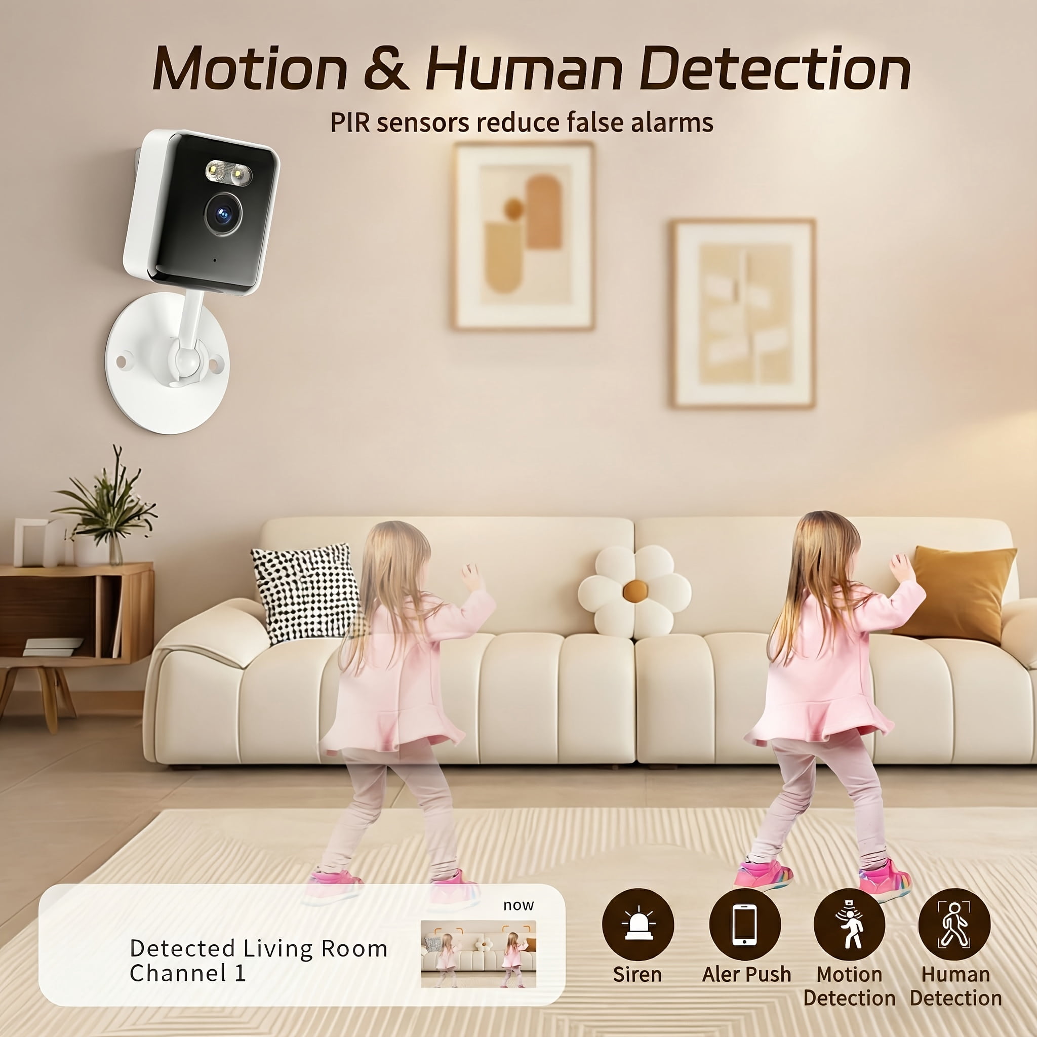 Smart Security Camera 2K HD, 5G/2.4GHz WiFi Indoor Camera with Two-Way Audio, AI Human Detection, Auto Tracking, Alarm for Baby, Pet & Elderly Monitor