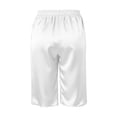 thumbnail image 5 of GEWSEY Women's Silk Satin Capri Pajamas Pants Loungewear Sleep Cropped Pants Elastic Waist Silky Lounge Pj Bottoms with Pocket (White, S), 5 of 5