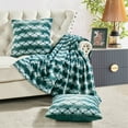 thumbnail image 5 of Home Soft Things Ballys Faux Fur Throw & Throw Pillow Cover Combo - Deep Teal - 60" x 80"/20" x 20", 5 of 9