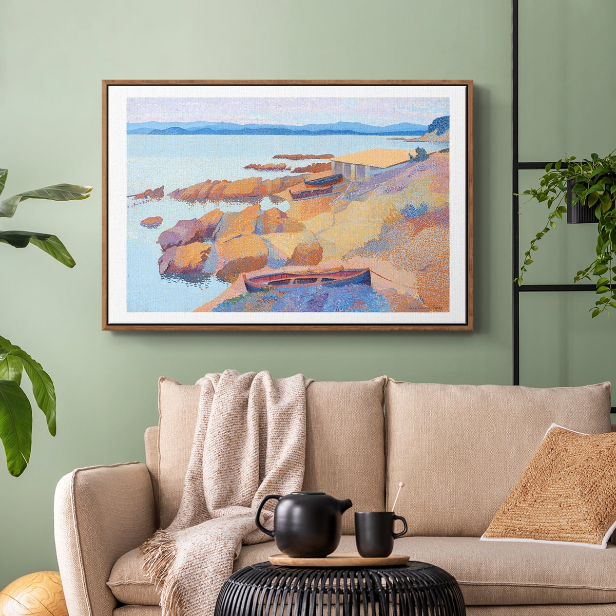 Vintage Landscape-CXXIX By Wexford Home Framed in Walnut Wood Gallery Wrapped Canvas 27 in. x 41 in.