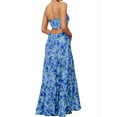 thumbnail image 2 of Summer Floral Sundress for Women Spaghetti Straps Hollow Out Tie Front Maxi Dress Flowy Smocked - Dress Blue S, 2 of 5