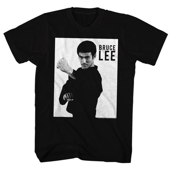 Bruce Lee Chinois Arts Martiaux Icône Noir Tee-Shirt Adulte