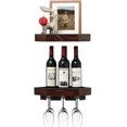 thumbnail image 5 of WELLAND Rustic Wood Corner Floating Shelves Wall Mount Corner Wine Rack -2 Pack with 6 Glass Slot Holder, 5 of 9