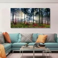thumbnail image 4 of HFDF Nature Landscape Sunrise Tree Canvas Wall Art Wall Decoration for Living Room Forest Picture Artwork Painting Prints of Trees for Bedroom and Home Décor 10x8inch Framed, 4 of 6