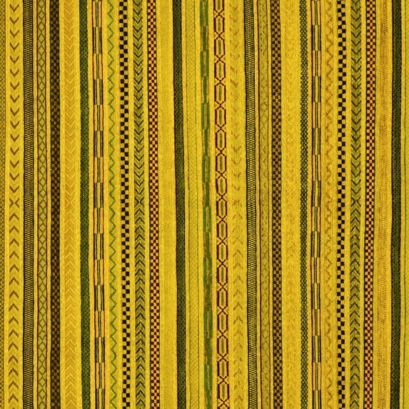 Ahgly Company Indoor Square Abstract Yellow Modern Area Rugs, 3' Square