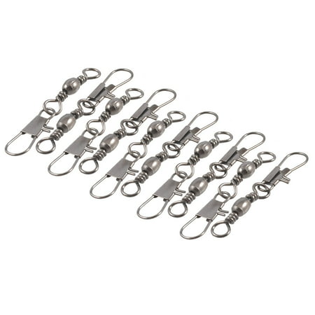Unique Bargains Unique Bargains 8# Fishing Tackle Metal Line to Hook Clip Connector Swivel 10