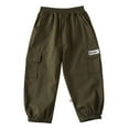 thumbnail image 3 of Hotiary Boys and Girls Cargo Pants Spring and Autumn Solid Color Cotton Casual Pants 18M-5T Elastic Waist Loose Pants, 3 of 10
