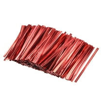 Unique Bargains 3" Metallic Twist Ties for Bags Red 800pcs