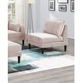 thumbnail image 2 of Living Room Classic 5pc Modular Sofa set 2x Armless Chair 2x Corner Wedge 1x Ottoman Blush Morgan Fabric Cushion Couch, 2 of 9
