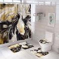 thumbnail image 1 of Set de decoración de baño, cortina de ducha con forma de espiral de tinta de mármol, 4 unidades, 1 of 4