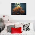 thumbnail image 4 of Shiartex  Canvas Print Wall Art Cherry Blossom Tree with Harvest Full Moon Astronomy &amp; Space Nature Photography Modern Art Rustic Landscape Colorful Sky for Bedroom, Office 20x16 in/16x12 in, 4 of 4