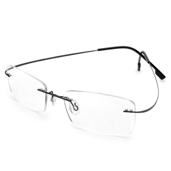 Fuisetaea Lunettes de Lecture pour Ordinateur en Alliage de Titane Flexible +2.00 Monture Sans Bord Légères Bloquant la Lumière Bleue