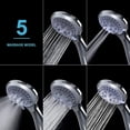 thumbnail image 2 of Cabezal de ducha + manguera de ducha flexible de 1,5 m, ducha de mano para baño con 5 modos de ahorro de agua a alta presión - Con soporte, 2 of 5