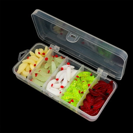 Soft Silicone Maggot Worm Fake Worms Fishing Bait Plastic Fresh Water Fishing Lures Soft Maggot Baits Rubber Maggots Fishing Bait for Trout Crappie Bread Worm Fishing Worms 500/100