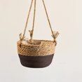 thumbnail image 5 of cpengpj Woven Rectangular Wall Hanging Basket, Water Hyacinth, Wall-Hung Basin Rattan Woven Flower Pot Decoration, Storage for Home, Garden, Kitchen, 5 of 7