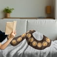 thumbnail image 3 of Symbol Soft Flannel Fleece Blanket, Abstract Design Modern Ampersand Item on Brick Wall Punctuation Marks, Cozy Plush for Indoor and Outdoor Use, 50" x 70", Coconut Orange and Brown, by Ambesonne, 3 of 5