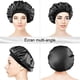 thumbnail image 4 of 2 gorros de dormir de satén sin ala, gorro de dormir de seda sin ala, gorro de dormir de satén para mujeres y niñas con protección para el cabello largo (negro, rojo) ER, 4 of 5