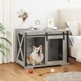 thumbnail image 3 of Accreate Classic Design Dog Crate End Table with Sliding Barn Door, Removable Divider for Crate Training, Flip Top Opening, Stylish Indoor Dog House, 3 of 6