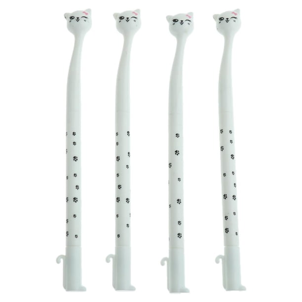 2 Pares de Bolígrafos Negros, Bolígrafos de Tinta , Bolígrafo de Punta Fina de 0,5 Mm Blanco