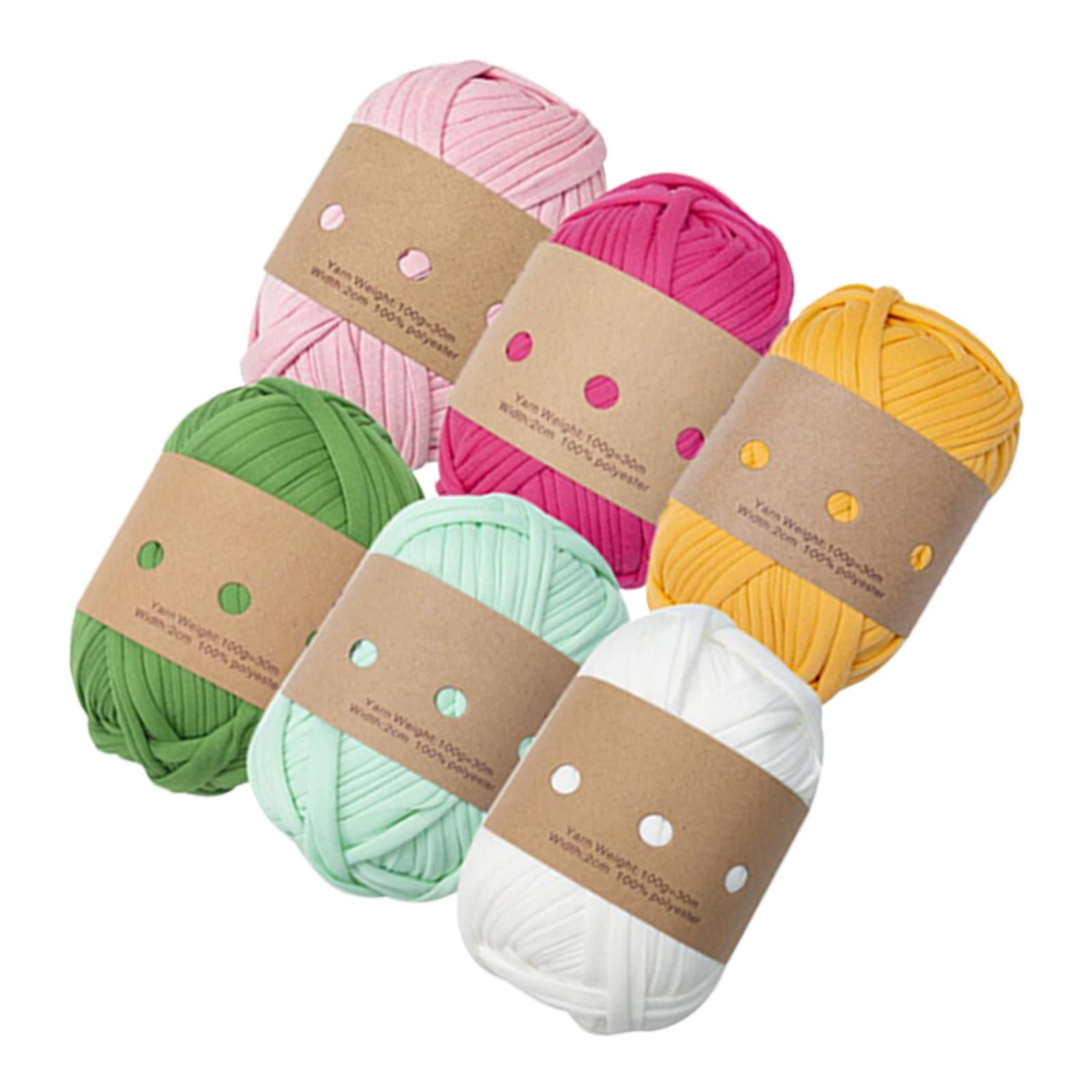 Wxqbjtam 6 Pieces Knitted Yarn Spaghetti 3M Cushion Elastic 6 Colors Rugs Home Decor Yarn B