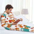 thumbnail image 6 of Hirioo Fall Pumpkins for Men's Pajama Sets 2 Piece Pjs Men's Long-Sleeved Pajama Set Button Down Sleepwear,S-XXL-X-Large, 6 of 7