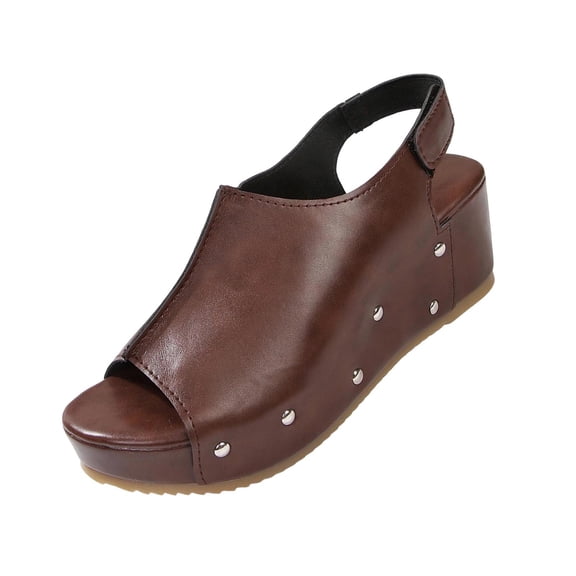 ShiShine Women's Platform Wedge Sandals Comfortable Peep-Toe Cork Casual Dressy Summer Lightweight Shoes For All Day Wear