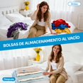 thumbnail image 3 of 15 Piezas Bolsas de Almacenamiento al Vac&iacute;o con Bomba El&eacute;ctrica, Almacenamiento Reutilizable, Bolsas de Compresi&oacute;n para Ahorrar Espacio 80%, Almacenar Edredones ropa A, 3 of 9
