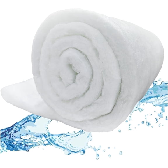 Aquarium Filter Floss Rolls Aquarium Filter Media Roll Aquarium Filter Pad for Outdoor Ponds and Fish Tank No Dye and Reusable Filter Floss, White (78" L x 12" W x 0.8'' Thick)