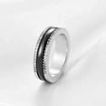 thumbnail image 2 of PAMTIER Men's and Women's Ceramic 6MM Simple Trendy Zirconia Rotatable Wedding Ring Silver Black Size 9, 2 of 6