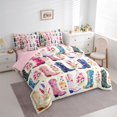 thumbnail image 3 of Manfei Adults Female Western Cowgirl Boots Bedding Comforter Set 7-Piece,Chic Floral Flowers King Bedding Sets,Exotic Style Ultra Soft Bed Sheets,Super Cozy Room Decor,Reversible, 3 of 8