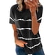 thumbnail image 2 of Summer Short Sleeve T Shirt, Women Short Sleeve T Shirt Loose Cut Stripes Pattern For Office ANGGREK Otros, 2 of 5