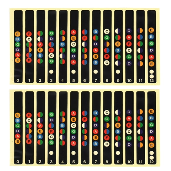 10pcs Guitar Fretboard Sticker Notes Map Labels Sticker Fingerboard Fret Decals for Acoustic Electric Guitar (Black)