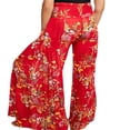 thumbnail image 3 of Boho Pantalons de Plage pour Femmes Taille Haute Décontractée Ample Jambe Large Droite Imprimée, 3 of 5