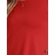 thumbnail image 5 of INSPIRAR CHIC Blusas de Mujer Cuello Redondo Manga 3/4 Decoración de Botones Dobladillo Irregular Estilo Casual XS Rojo, 5 of 6