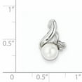 thumbnail image 3 of Sterling Silver Rhodium 6mm FW Cultured Pearl & Diamond Chain Slide, 3 of 4