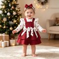 thumbnail image 3 of CAUYDY Infant Girl Clothes Cute Baby Ruffle Long Sleeved Bodsuit 3Pcs Layette Set 0 3 6 9 12 18 Months Newborn Girl Outfits Fall Winter Red Sizes 3-6 Months, 3 of 9