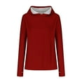 thumbnail image 4 of Drses Hoodies for Women Casual Long Sleeve Solid Color Crew Neck Pullover Blouse Lightweight Tops with Thumb Holes, 4 of 5
