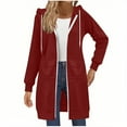 thumbnail image 2 of Long Hoodies for Women Zip Up Fleece Oversized Long Sleeve Sweatshirt Winter Warmy Hoodie Dress with Pockets, 2 of 5